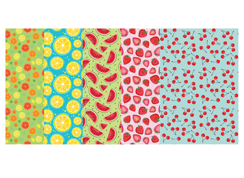 Tube Tape for Nasogastric or Oxygen Tubes | Fruits 5-Pack Medical Tape (4" x 3" Sheets)