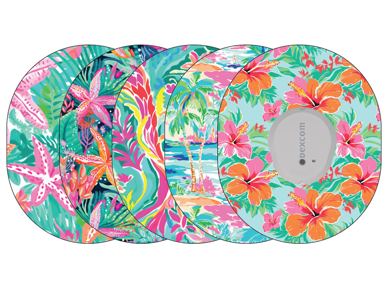 Glucomart Dexcom G7 Adhesive Patches (5-Pack) Paradise