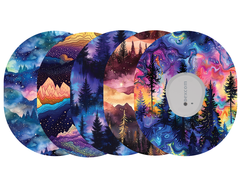 Glucomart Dexcom G7 Adhesive Patches (5-Pack) Mystic Mountains