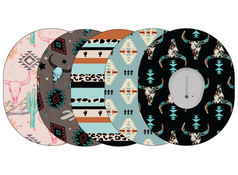 Glucomart Dexcom G7 Adhesive Patches (5-Pack) Punchy Western