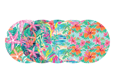 Glucomart Adhesive Patch for Libre, Dexcom G7, and Dexcom Stelo - Paradise CGM OverPatches 5-Pack