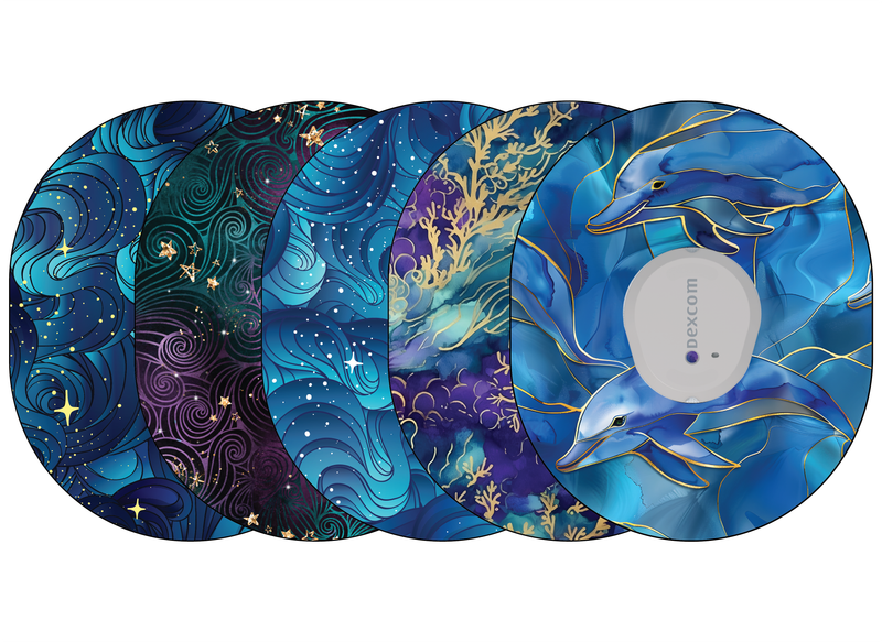 Glucomart Dexcom G7 Adhesive Patches (5-Pack) Pacific Wave