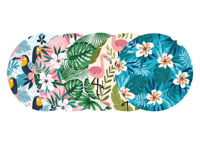 Glucomart Adhesive Patch for Libre, Dexcom G7, and Dexcom Stelo - Tropical CGM OverPatches 5-Pack