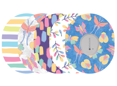 Glucomart Dexcom G7 Adhesive Patches (5-Pack) Pastel Butterfly