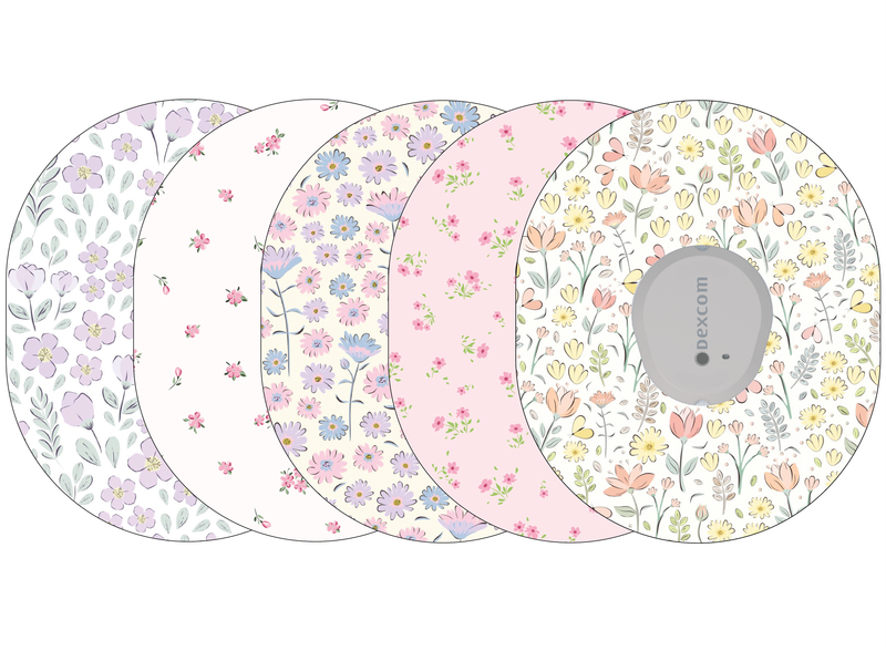 Glucomart Dexcom G7 Adhesive Patches (5-Pack) Spring Floral