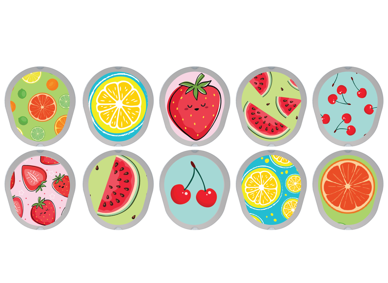 Dexcom G7 Transmitter Stickers (10-Count) Fruits