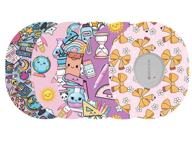 Glucomart Dexcom G7 Adhesive Patches (5-Pack) Kawaii Classroom School