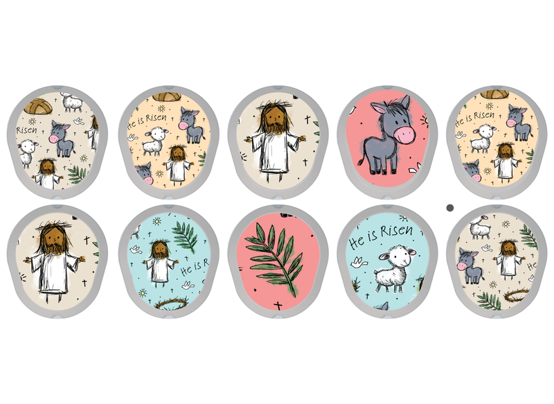 Dexcom G7 Transmitter Stickers (10-Count) Risen Easter