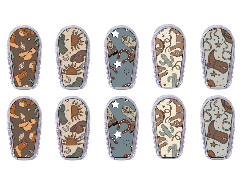 Glucomart Dexcom G6 Transmitter Stickers | Cowboy 10-Pack