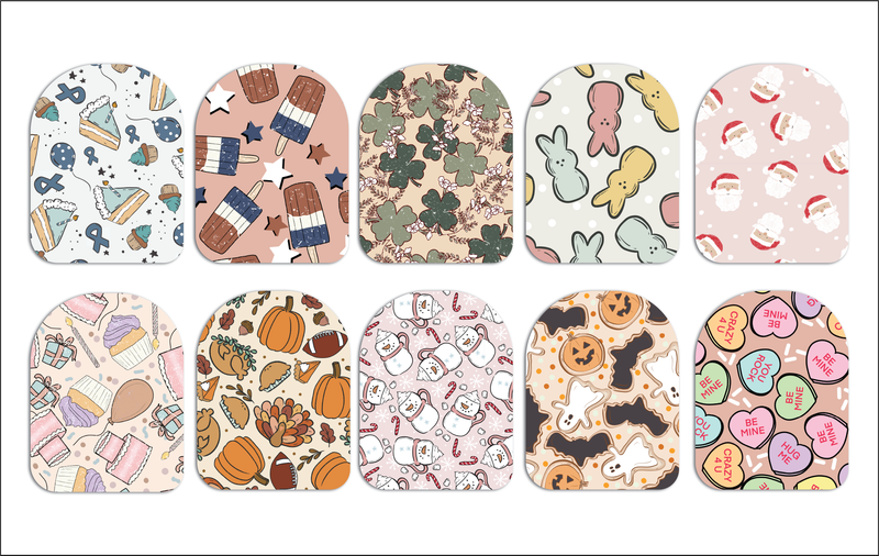 Fabric Stickers for Omnipod | Holiday 10-Pack