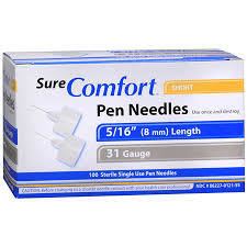 Sure Comfort Pen Needles 31G 5/16" 8 mm (100 ct)