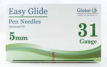 Easy Glide Pen Needles 5mm 3/16" 31G (100 ct)
