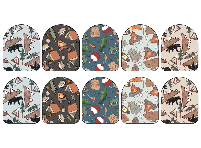 Fabric Stickers for Omnipod (10-Pack) | Camping