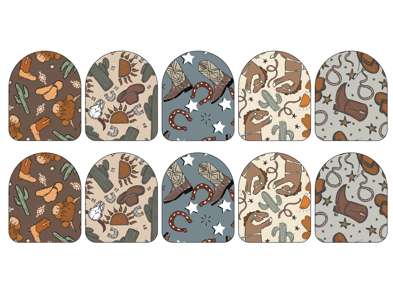 Fabric Stickers for Omnipod (10-Pack) | Cowboy