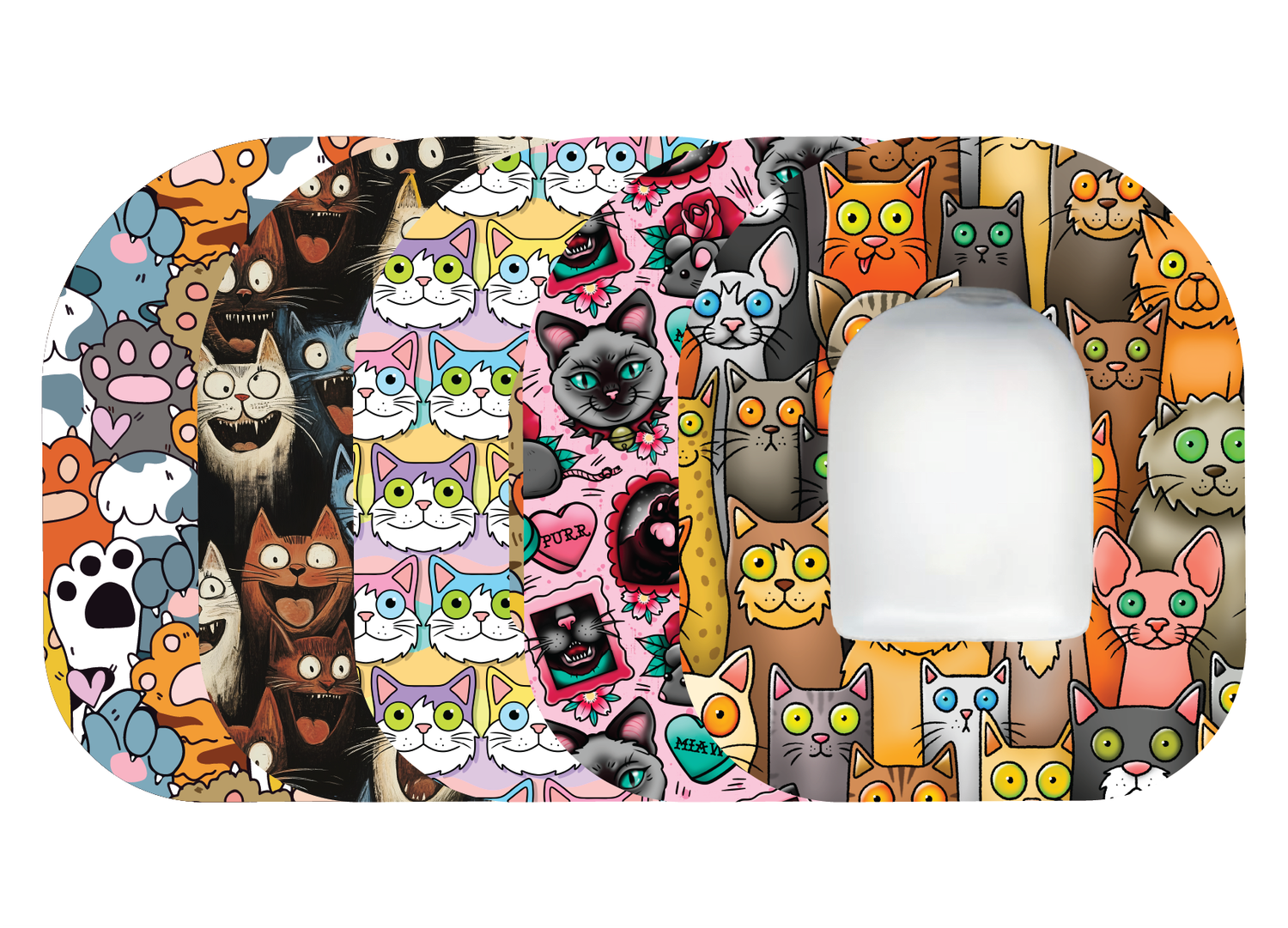 Glucomart Omnipod Adhesive Patches – Hypoallergenic, Waterproof &amp; Fray-Proof for Omnipod 5 and DASH (Pack of 5) - Cats