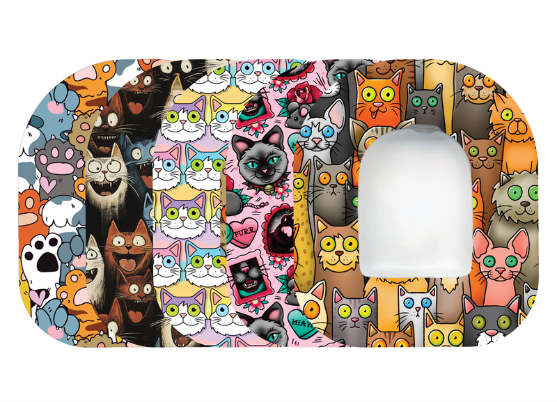 Glucomart Omnipod Adhesive Patches – Hypoallergenic, Waterproof &amp; Fray-Proof for Omnipod 5 and DASH (Pack of 5) - Cats