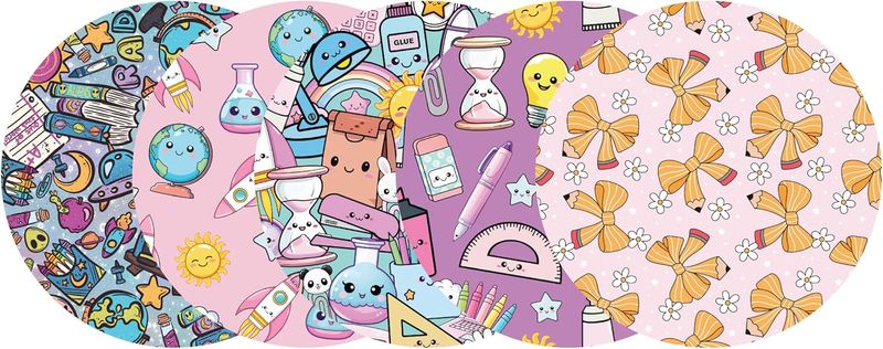 Glucomart Adhesive Patch for Libre, Dexcom G7, and Dexcom Stelo - Kawaii Classroom CGM OverPatches 5-Pack