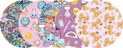 Glucomart Adhesive Patch for Libre, Dexcom G7, and Dexcom Stelo - Kawaii Classroom CGM OverPatches 5-Pack