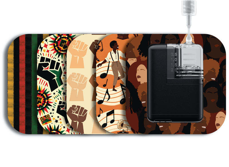 Glucomart Grip Sleeve for Mobi  Lightweight Mobi Insulin Pump Patch - 5-Pack Mobi Patches - Black History Month / Juneteenth Patches