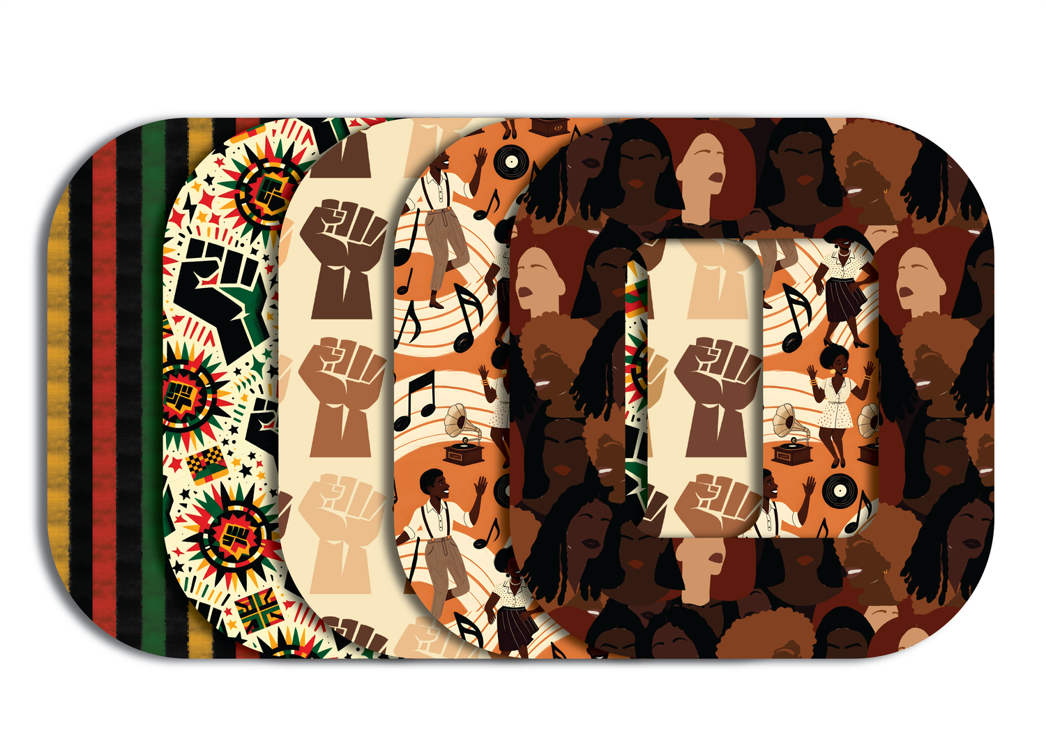 Glucomart Tandem Mobi Sleeve Overpatch (5 Count) - Black History Month / Juneteenth