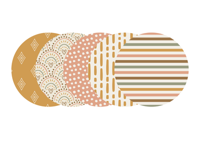 Glucomart Adhesive Patch for Libre, Dexcom G7, and Dexcom Stelo - Boho Dark CGM OverPatches 5-Pack