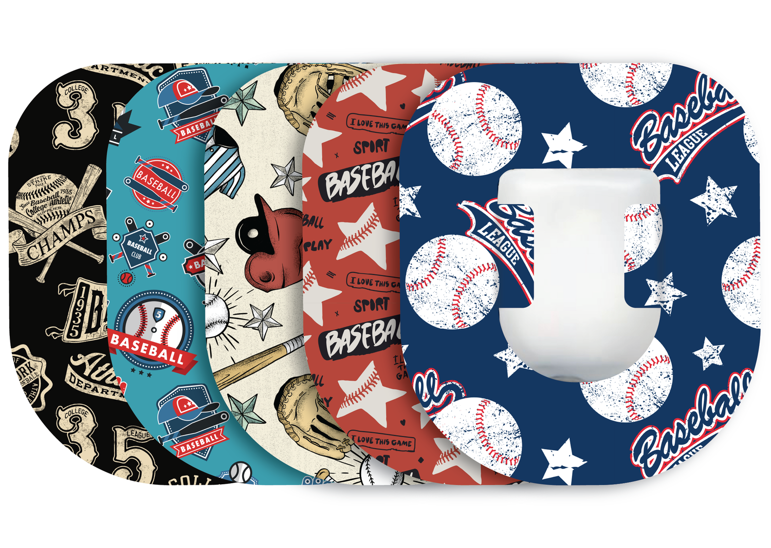 Glucomart Omnipod Adhesive Patches (5-Pack) Baseball
