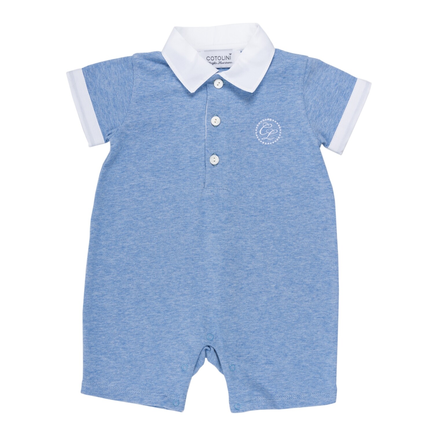 Shortie Light blue + white