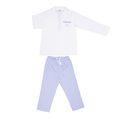 Maxime long vichy light blue