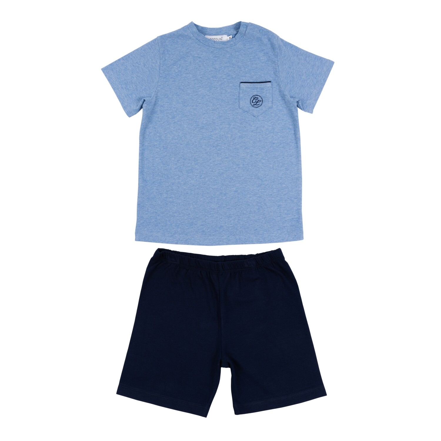 Pyjama short NOA licht blue + navy