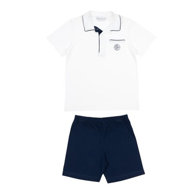 Cyrille short navy + white