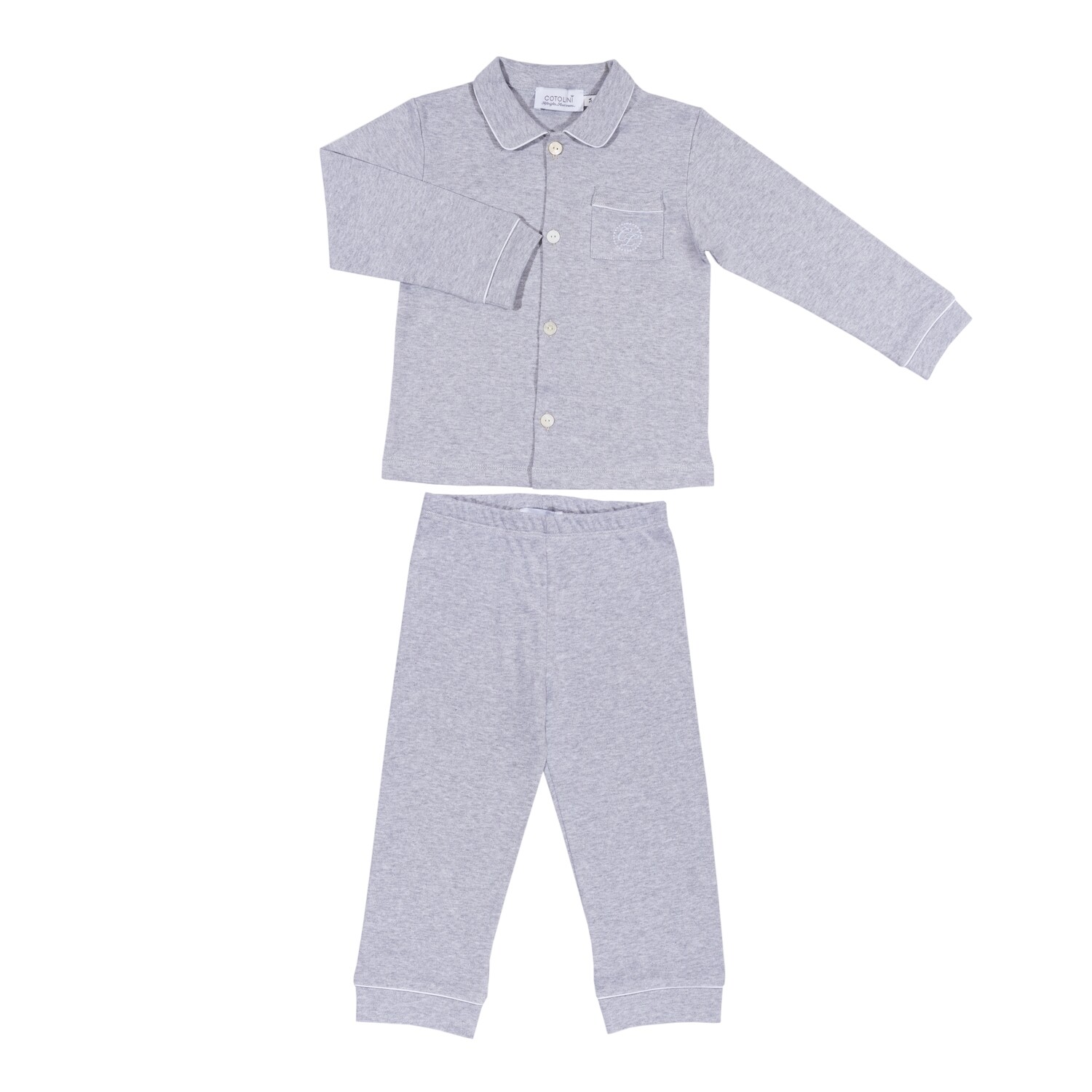 Charlie long light grey + white