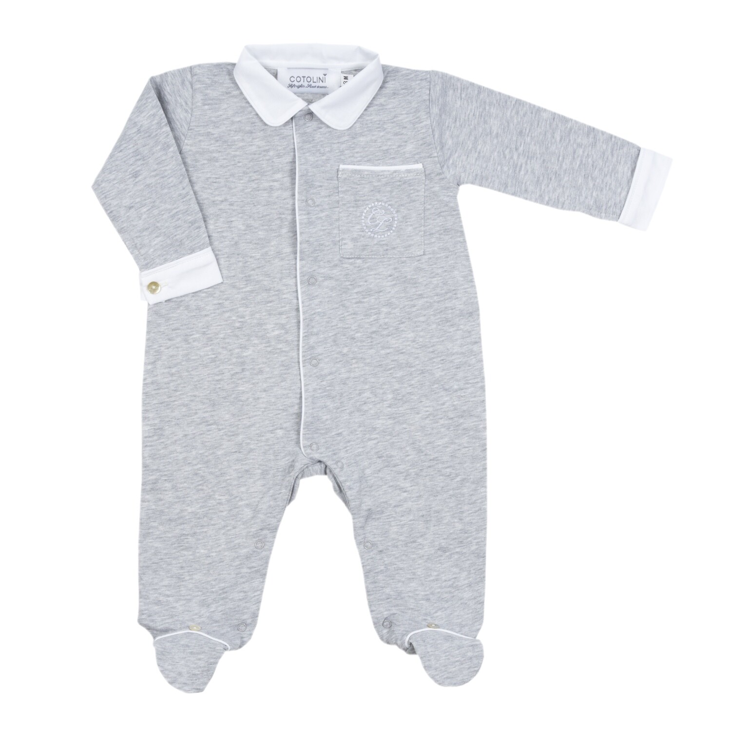 Matteo B gris chiné + blanc