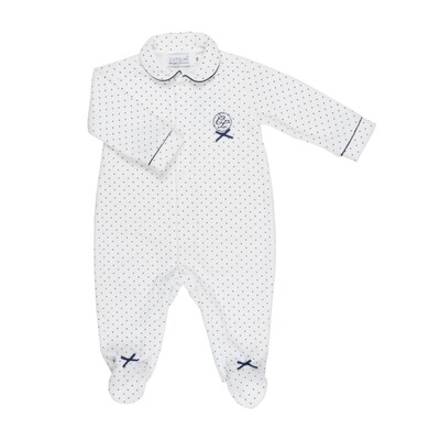 Marine velours pois