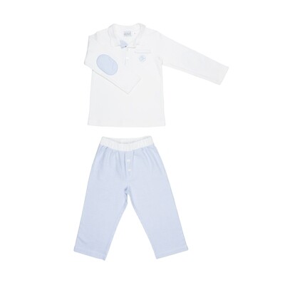 Marcel rayure ciel + blanc