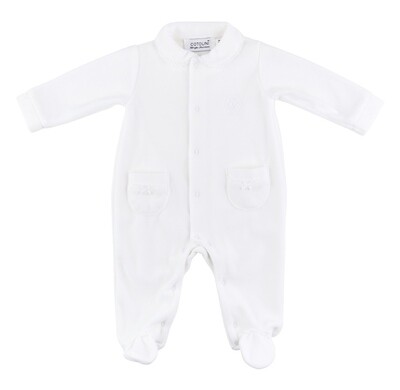 Lilou velours blanc + dentelle