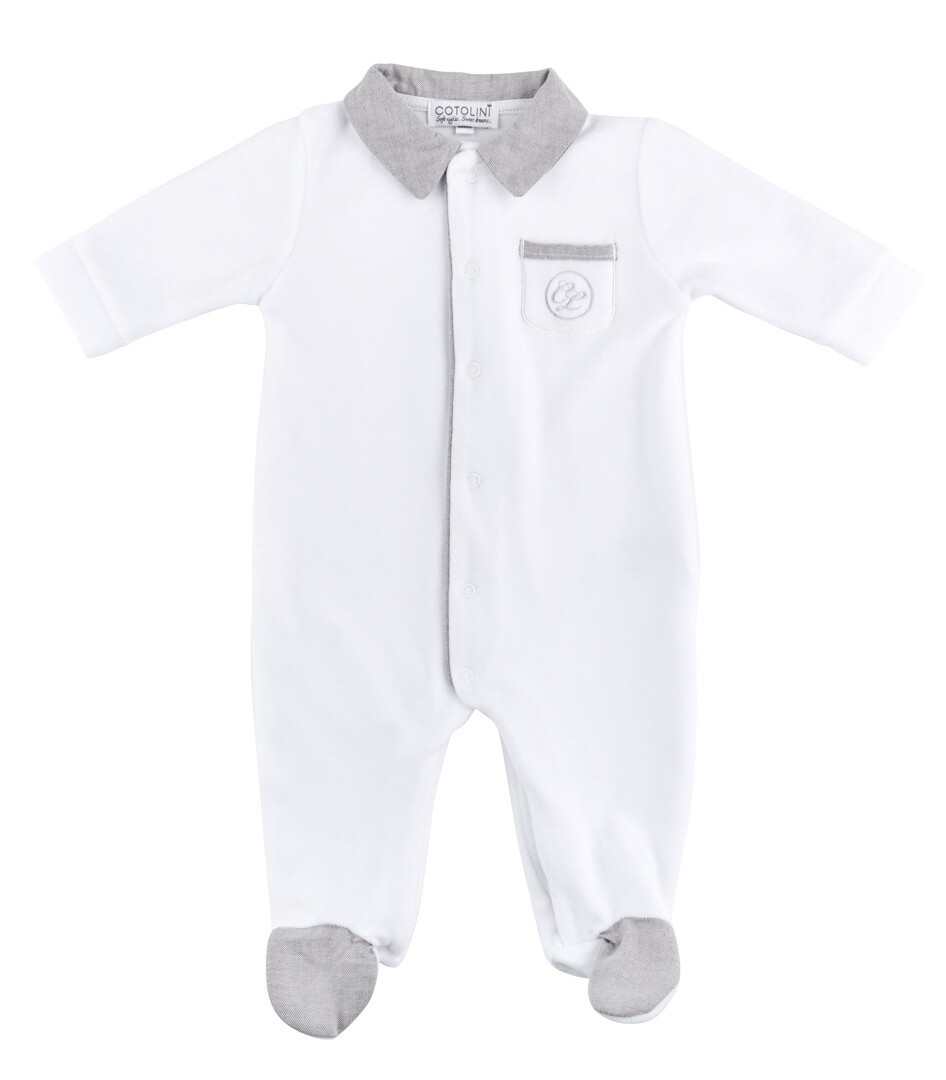 Mathis velours blanc + gris