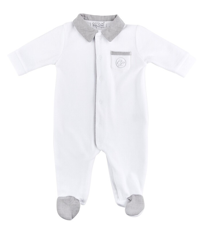 Mathis velours blanc + gris