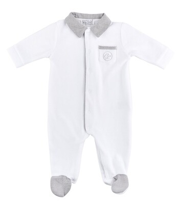 Mathis velours blanc + gris