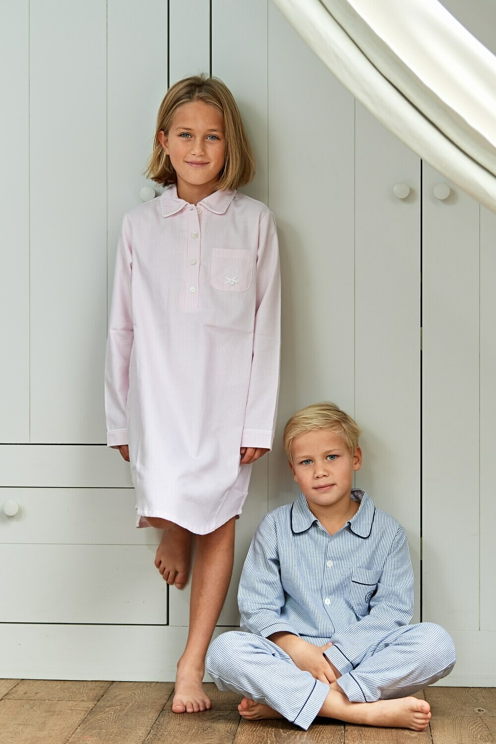 Slaapkleedje Chemise de nuit rayure rose