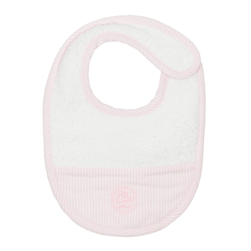 Slabbetje flanel roze streepje