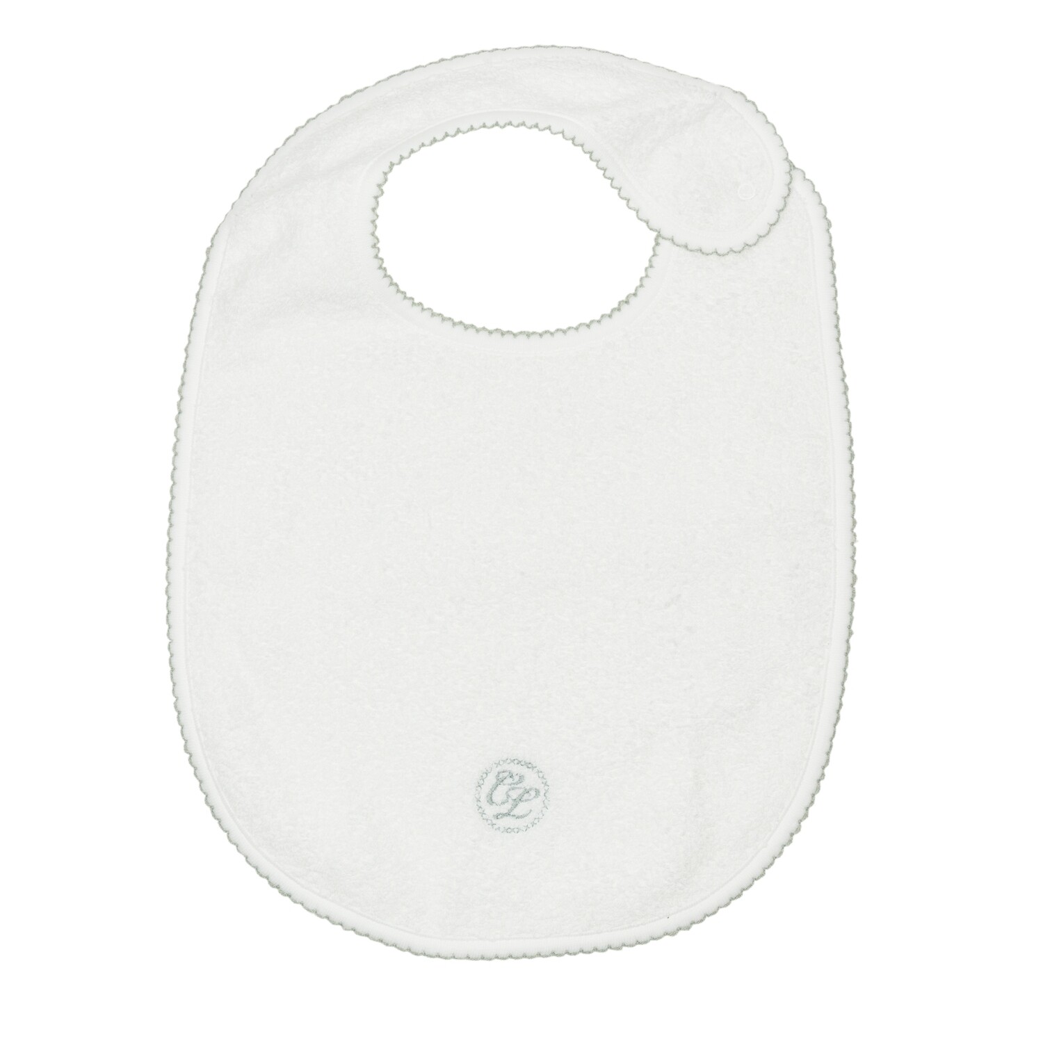 Bib picot white + soft grey