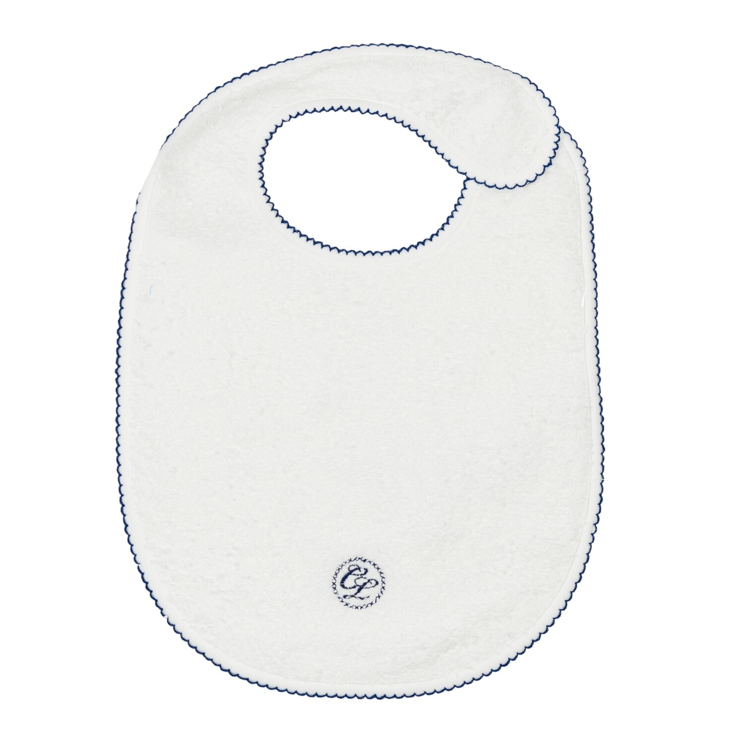 Bib picot white + navy