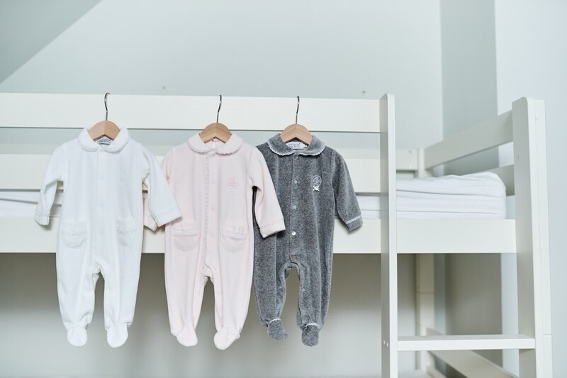 Ymilia velours gris chiné + dentelle