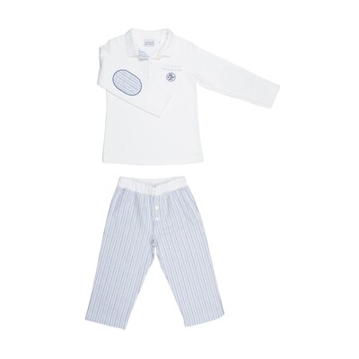 Marcel rayure ciel blanc marine + blanc