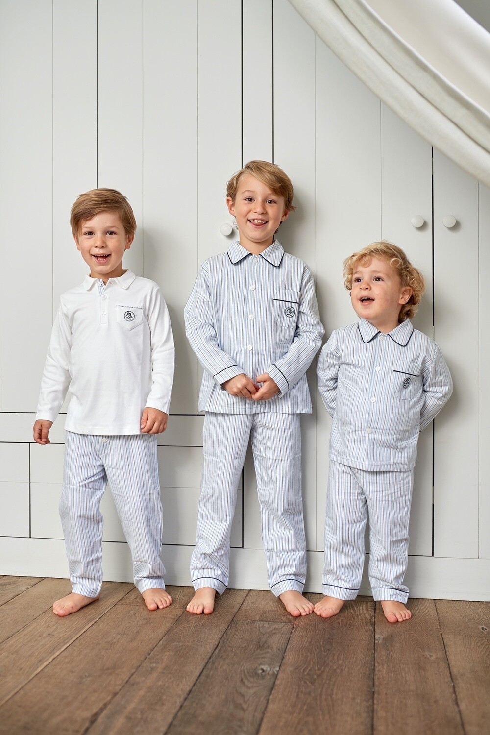 Marcel rayure ciel blanc marine + blanc