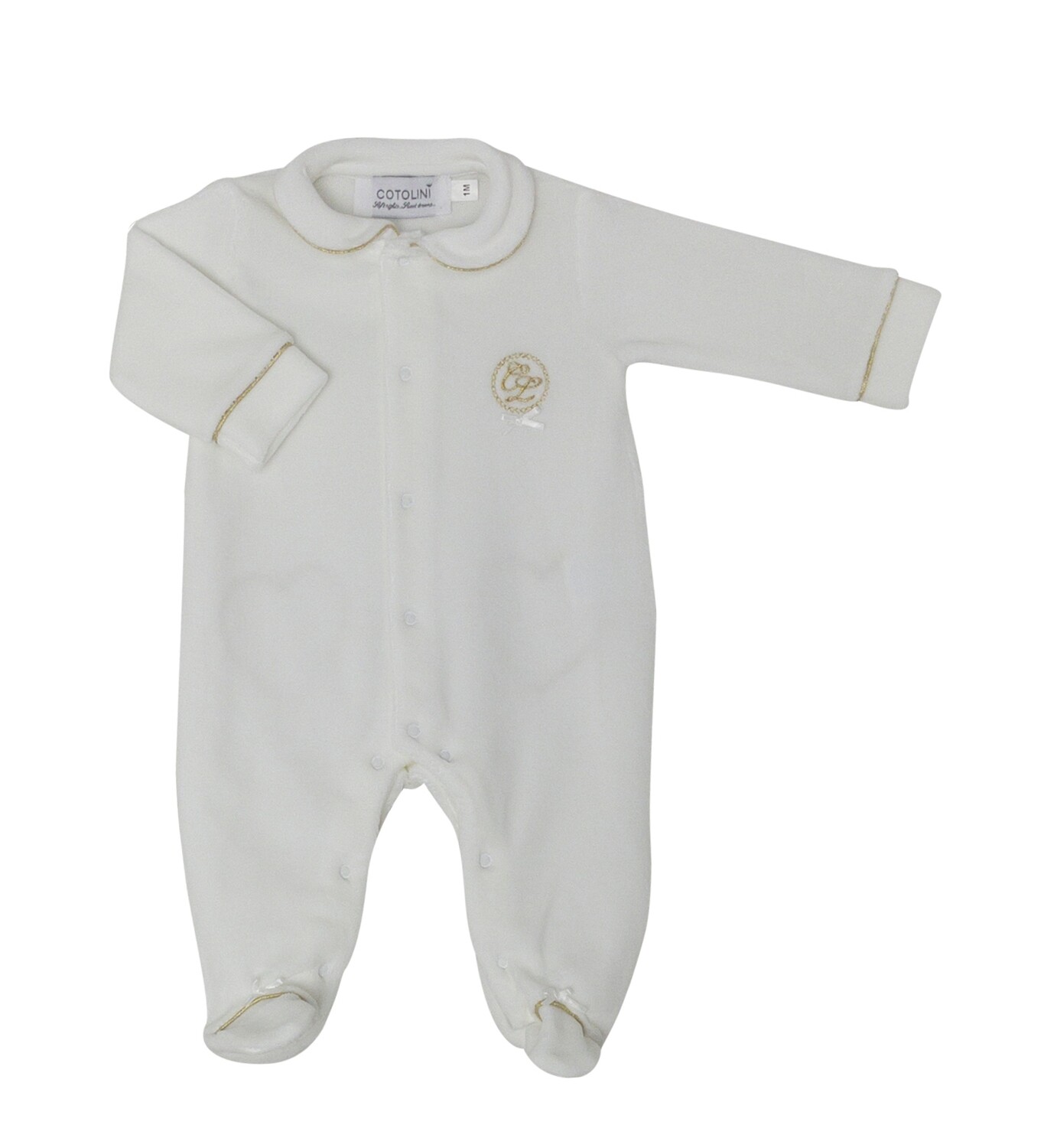 Eline velvet white + gold