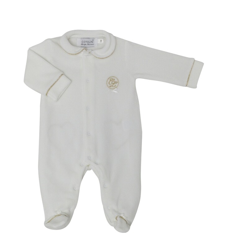 Eline velours white + gold