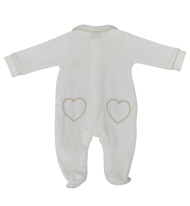 Eline velours white + gold