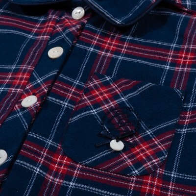 Slaapkleedje Chemise de nuit tartan marine