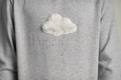Alizée gris chiné + nuage fourrure
